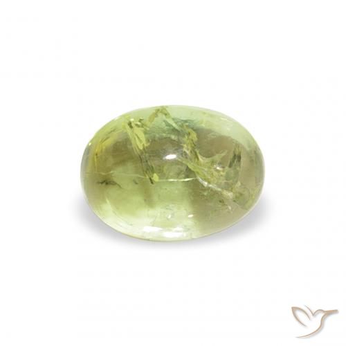 0.77ct 天然 暖绿 碧玺, 椭圆形, 透明