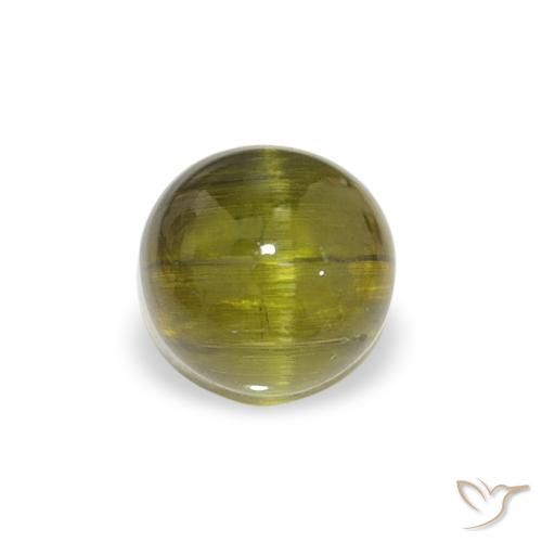 0.84ct 天然 黄绿色 碧玺, 圆形的, 透明