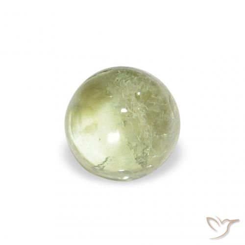 0.62ct 天然 黄绿色 碧玺, 圆形的, 透明
