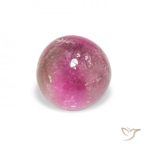 0.66ct 天然 艳粉色 碧玺, 圆形的, 透明