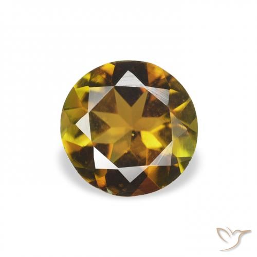 0.60ct 天然 土金 碧玺, 圆形的, VS