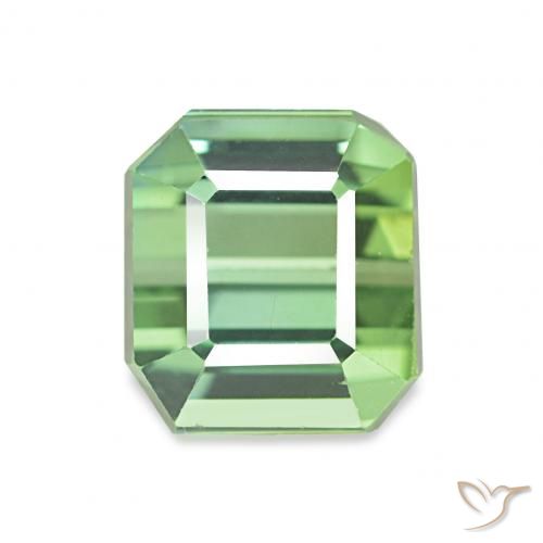 2.89ct 淡梨绿色 碧玺 宝石, 祖母绿式切割, VVS-VS