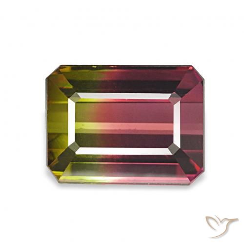 1.87ct 西瓜红 碧玺 宝石, 祖母绿式切割, VVS