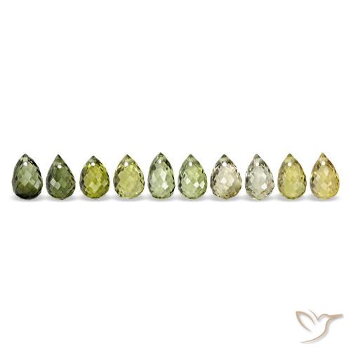 6.53天然绿色碧玺，水滴珠形切工，6×3.9毫米，VS-SI