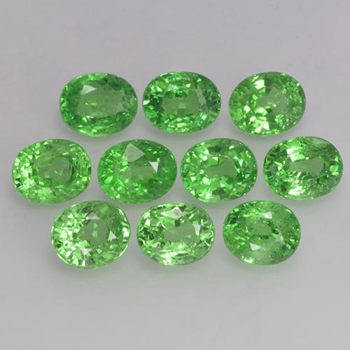 4.07天然绿色沙弗莱石，椭圆形切割，4.7×3.8毫米，VS