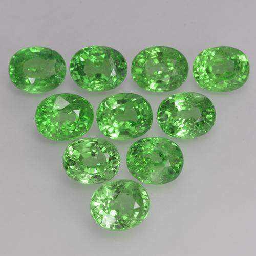 4.07天然绿色沙弗莱石，椭圆形切割，4.7×3.8毫米，VS
