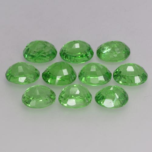4.07天然绿色沙弗莱石，椭圆形切割，4.7×3.8毫米，VS
