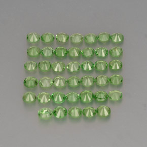 天然绿色沙弗莱石，圆形切割，1.95毫米，VS