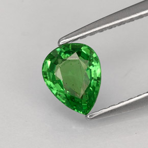 0.70克拉天然绿色沙弗莱石，梨形，6.3×5毫米，SI