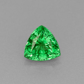 0.55克拉天然绿色沙弗莱石，三角形，5.1×5毫米，VS