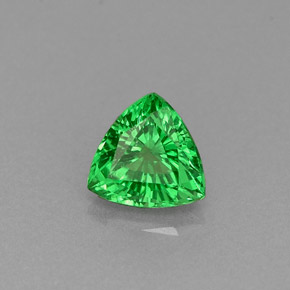 0.55克拉天然绿色沙弗莱石，三角形，5.1×5毫米，VS