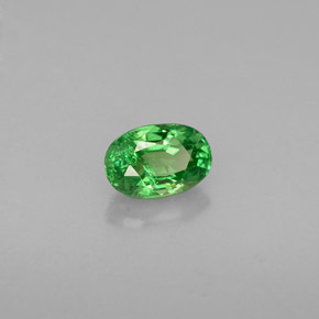 0.63克拉天然绿色沙弗莱石，椭圆形切割，6×4.1毫米，SI