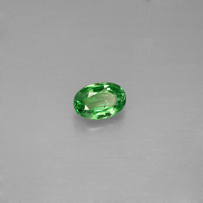 0.62克拉天然绿色沙弗莱石，椭圆形切割，6.1×4.2毫米，VVS-VS