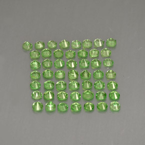 天然绿色沙弗莱石，圆形切割，1.65毫米，VS