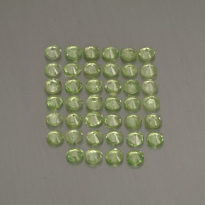 天然绿色沙弗莱石，圆形切割，1.71毫米，VS