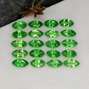 3.86天然绿色沙弗莱石，马眼形，5.1×2.6毫米，VS