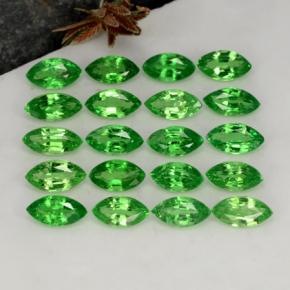 3.86天然绿色沙弗莱石，马眼形，5.1×2.6毫米，VS