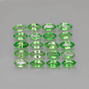 天然绿色沙弗莱石，马眼形，4.7×2.3毫米，VS