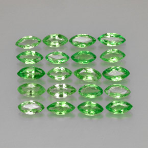 天然绿色沙弗莱石，马眼形，4.7×2.3毫米，VS