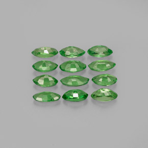 天然绿色沙弗莱石，马眼形，4.1×2.3毫米，VS