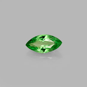 0.51克拉天然绿色沙弗莱石，马眼形，7.1×3.7毫米，VVS-VS