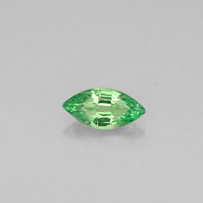 0.25克拉天然绿色沙弗莱石，马眼形，6×3.1毫米，VVS-VS