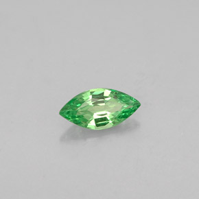 0.25克拉天然绿色沙弗莱石，马眼形，6×3.1毫米，VVS-VS