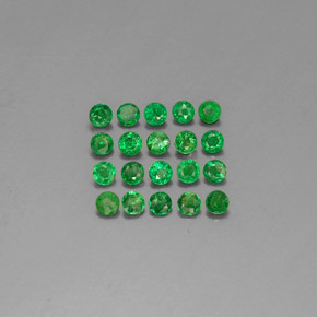 天然绿色沙弗莱石，圆形切割，2.54毫米，VVS-VS