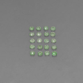天然绿色沙弗莱石，圆形切割，1.68毫米，VVS-VS