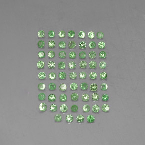 天然绿色沙弗莱石，圆形切割，1.61毫米，VVS-VS