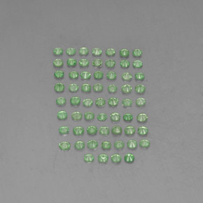 天然绿色沙弗莱石，圆形切割，1.61毫米，VVS-VS
