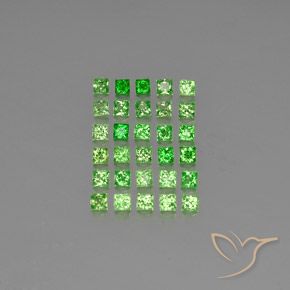 2.61ctw 天然 亮绿色 沙弗莱石榴石, 正方形, VVS-VS