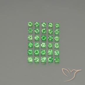 2.80ctw 天然 中绿色 沙弗莱石榴石, 正方形, VVS-VS