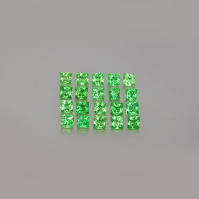 天然绿色沙弗莱石，方形，2.1×2.1毫米，VVS-VS