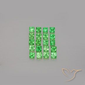 1.54ctw 天然 亮绿色 沙弗莱石榴石, 正方形, VVS-VS