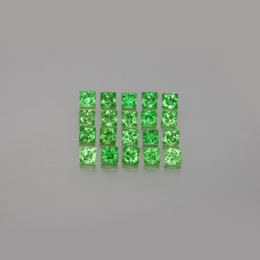 天然绿色沙弗莱石，方形，2.3×2.3毫米，VVS-VS