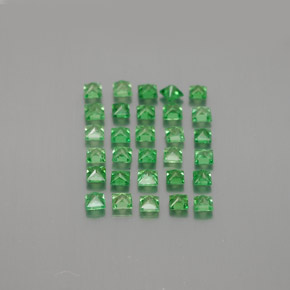 1.62天然绿色沙弗莱石，方形，2×1.9毫米，VVS-VS