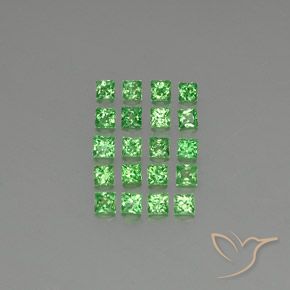 1.78ctw 天然 亮绿色 沙弗莱石榴石, 正方形, VVS-VS