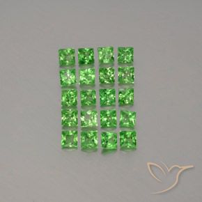 1.34ctw 天然 充满活力的绿色 沙弗莱石榴石, 正方形, VVS-VS