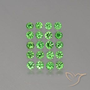 2.36天然绿色沙弗莱石，圆形切割，2.90毫米，VVS-VS