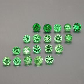 2.38天然绿色沙弗莱石，圆形切割，3.05毫米，VS