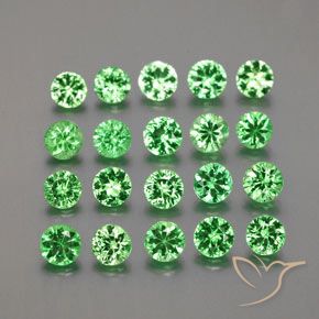 2.71天然绿色沙弗莱石，圆形切割，3.25毫米，VS