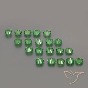 2.71天然绿色沙弗莱石，圆形切割，3.25毫米，VS