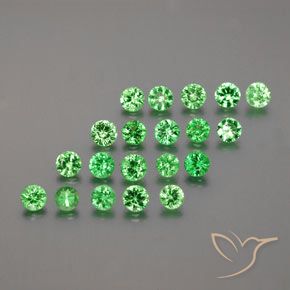 1.95天然绿色沙弗莱石，圆形切割，2.82毫米，VS