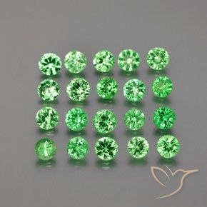 1.95天然绿色沙弗莱石，圆形切割，2.82毫米，VS