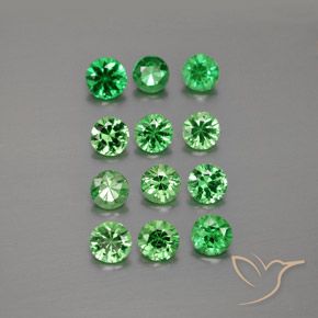 2.94克拉天然沙弗莱石榴石，圆形的，VVS-VS