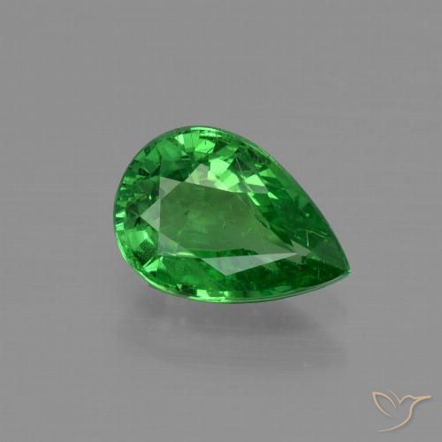 1.09ct 天然 亮绿色 沙弗莱石榴石, 梨形, VS-SI