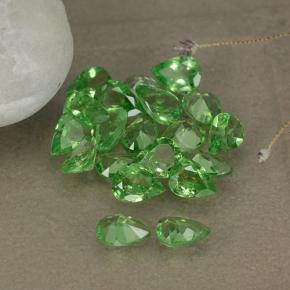 2.99天然绿色沙弗莱石，梨形，4×3毫米，VS