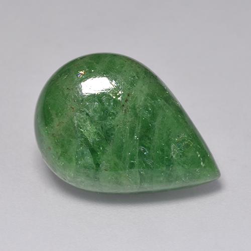 12.26克拉天然绿色沙弗莱石，梨形，17.5×12.6毫米，半透明