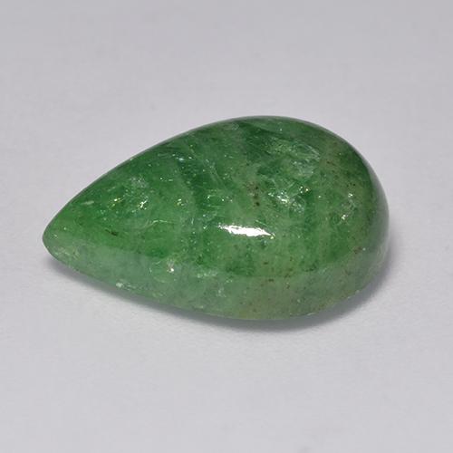12.26克拉天然绿色沙弗莱石，梨形，17.5×12.6毫米，半透明